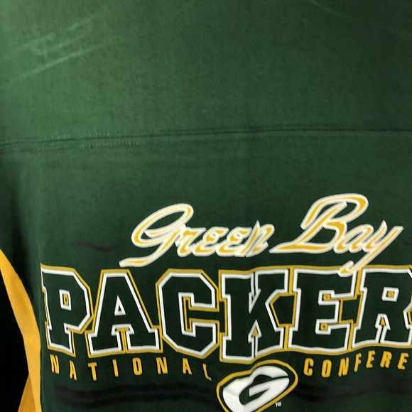 Vintage Deadstock NWT Green Bay Packers 3/4 Sleeve Shirt M Game Day 90s 1998 - Picture 2 of 12